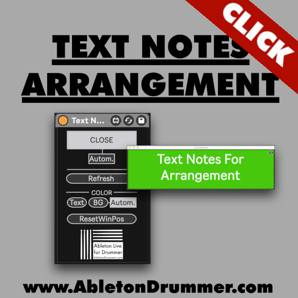 set up text notes, text reminders and text cues when using Ableton Live's Arrangement View