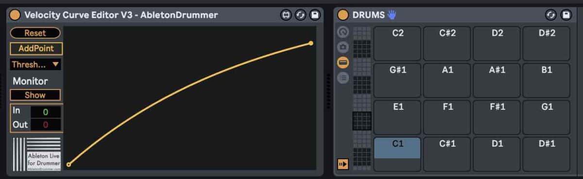 draw and use velocity curve for MIDI notes in Ableton Live.