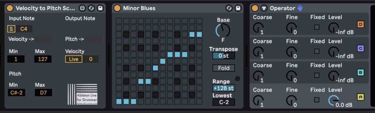 Control Note pitch via velocity.