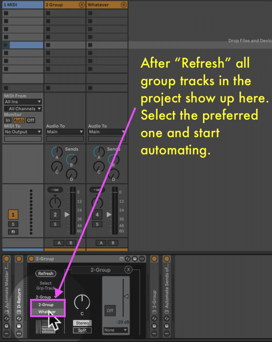 Automate Group Track in Ableton