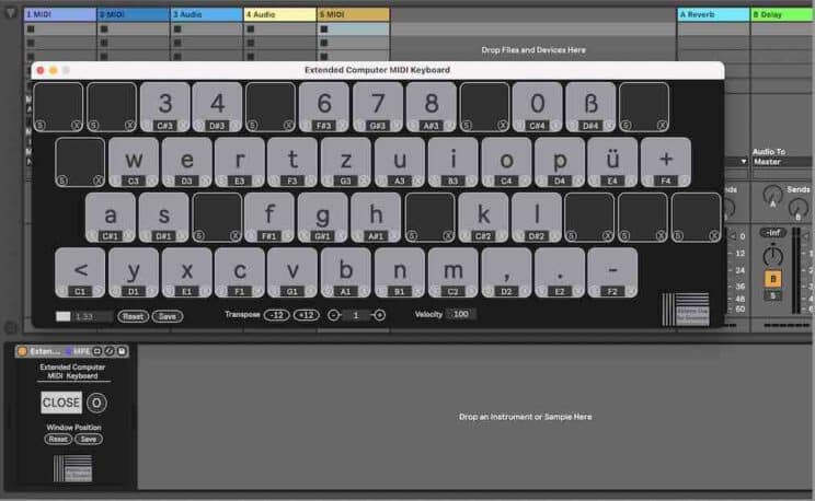 set up custom MIDI computer keys for Ableton Live