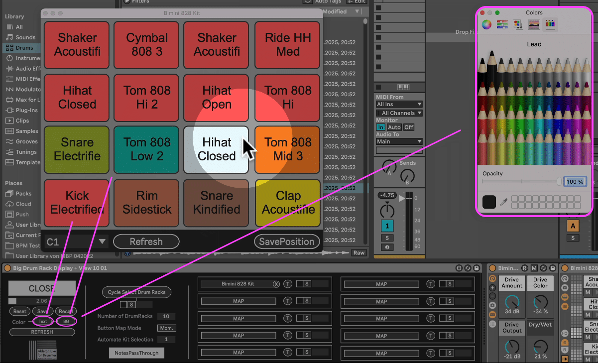 How to display a Big Drum Rack in Ableton