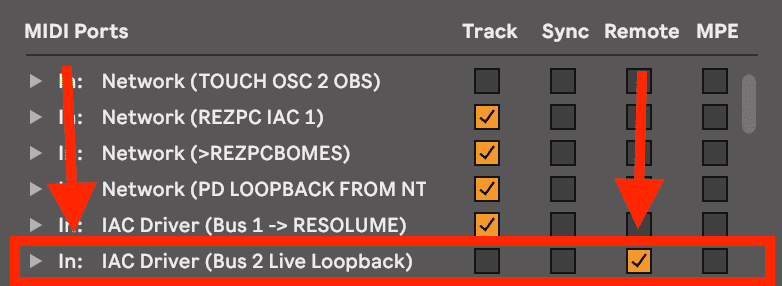 How to activate MIDI in and outputs in Ableton Live.