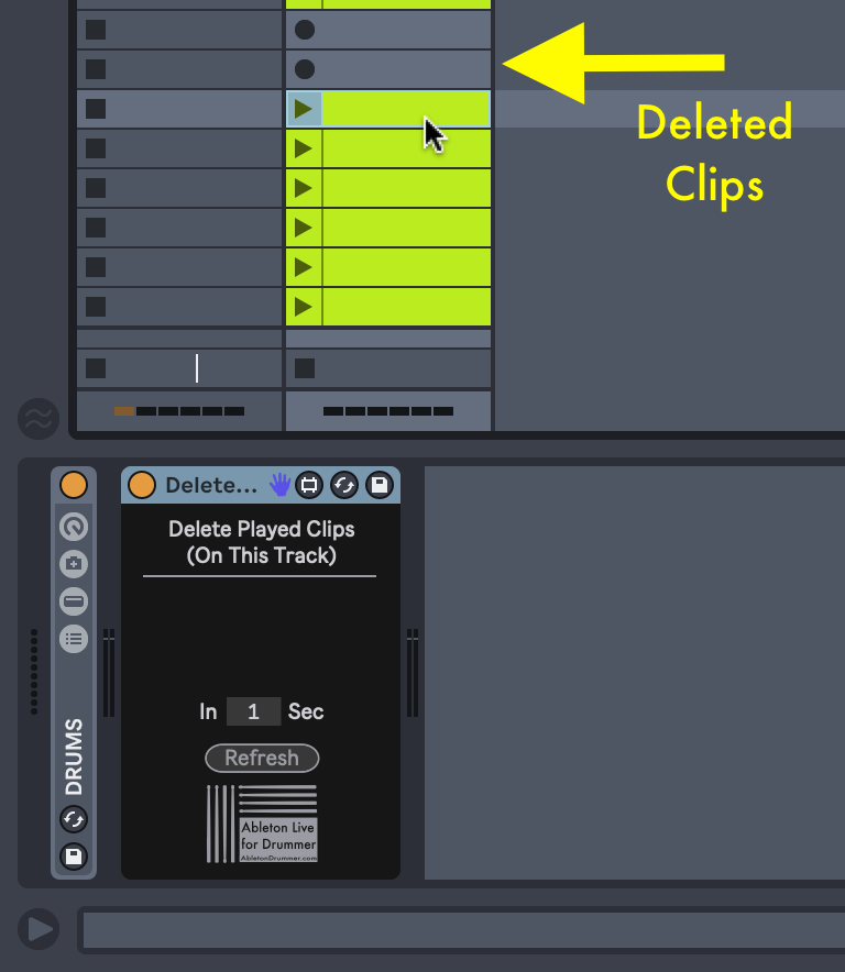 How to automatically delete clips in Ableton Live.