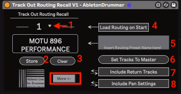 Track output preset for Ableton Live.