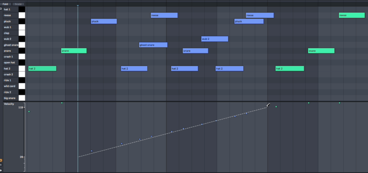 control MIDI Velocity via editing in clip view