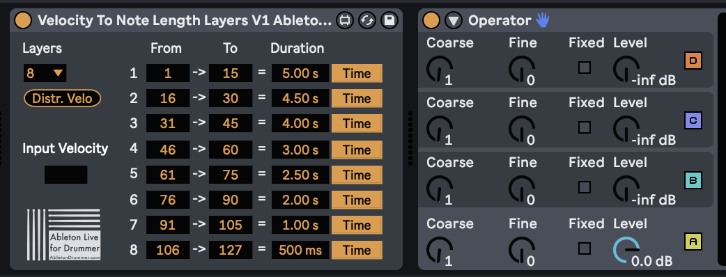change note duration in Ableton via velocity