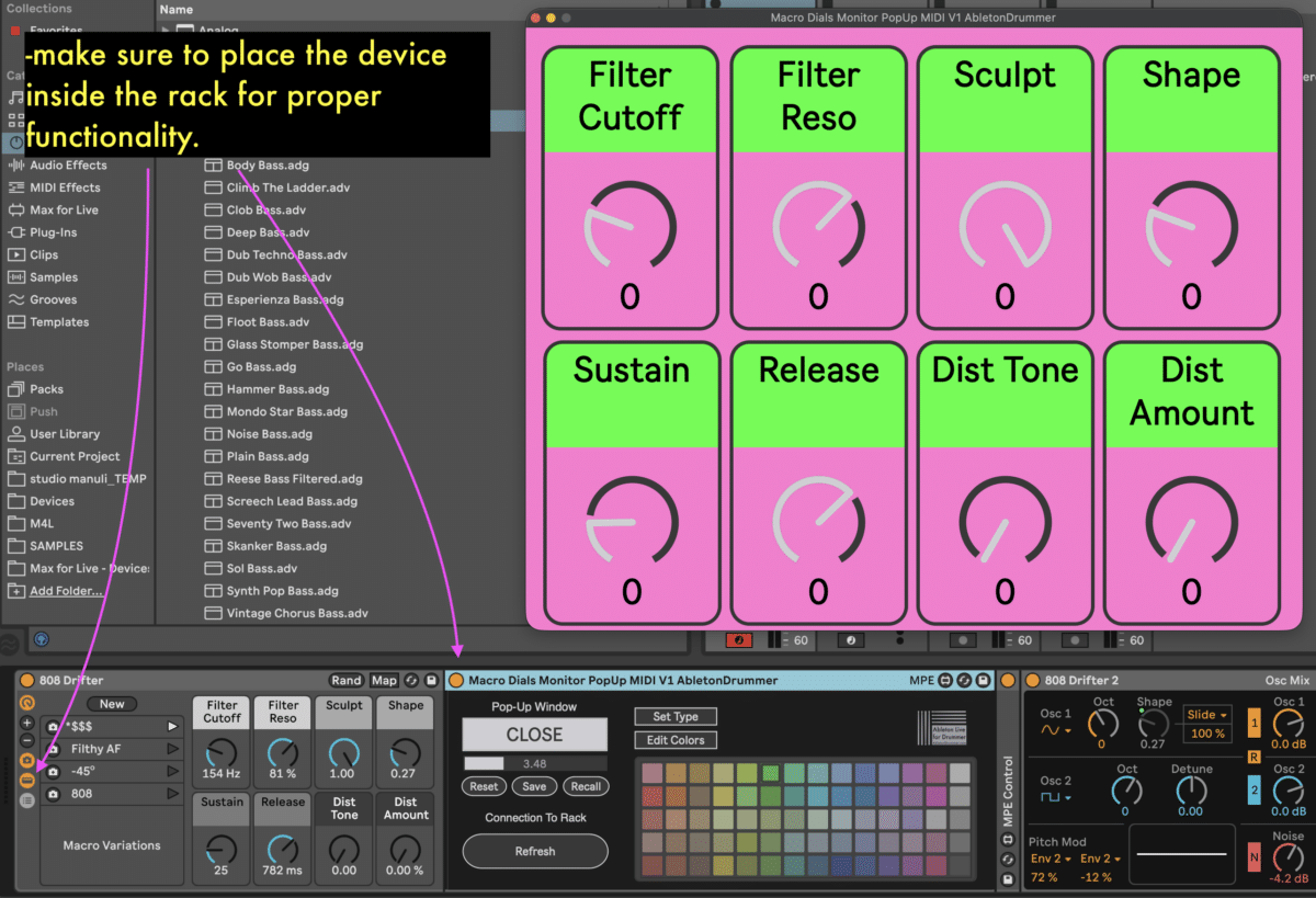 Display macro dials big